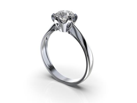 PRINTABLE WOMANS SOLITAIRE RING stone 1ct 3D 프린트 모델