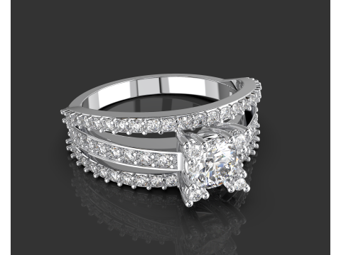 Engagement vintage solitaire ring- stone 5mm -STL for 3d printing 3Dプリントモデル