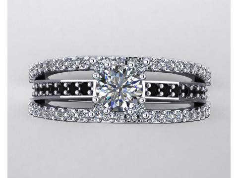 Engagement vintage solitaire ring- stone 5mm -STL for 3d printing 3Dプリントモデル