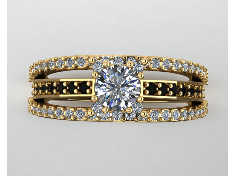 Engagement vintage solitaire ring- stone 5mm -STL for 3d printing 3Dプリントモデル