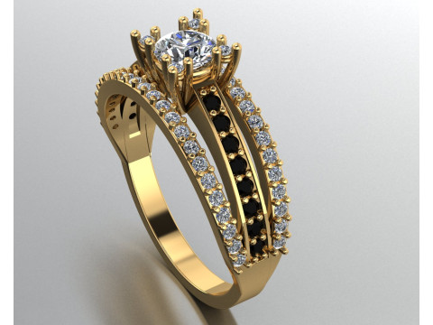 Engagement vintage solitaire ring- stone 5mm -STL for 3d printing 3Dプリントモデル
