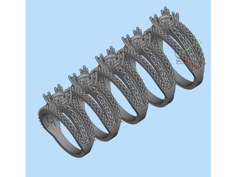 Engagement vintage solitaire ring- stone 5mm -STL for 3d printing 3Dプリントモデル