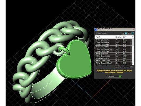 Jewelry chain link ring and heart - printable STL 3Dプリントモデル