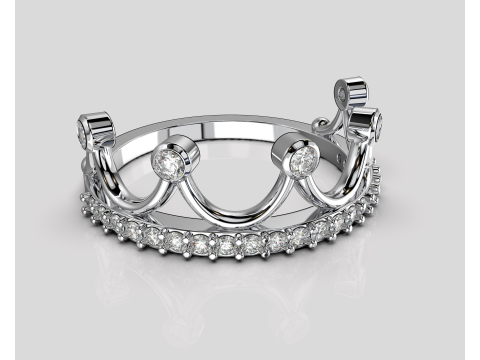 Crown ring- STL for 3d printing 3D 프린트 모델