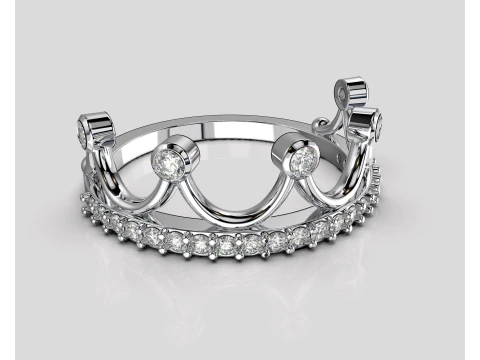 Crown ring- STL for 3d printing 3D Print Model