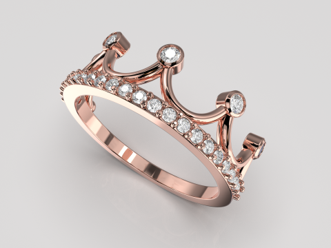 Crown ring- STL for 3d printing 3D 프린트 모델