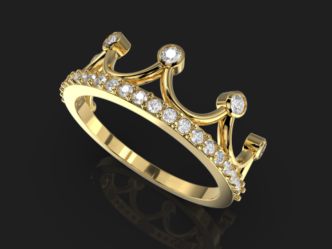Crown ring- STL for 3d printing 3D 프린트 모델