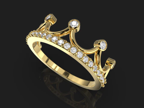 Crown ring- STL for 3d printing 3D Print Model