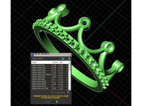 Crown ring- STL for 3d printing 3D 프린트 모델