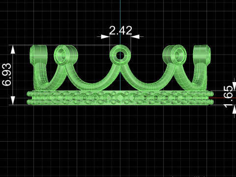 Crown ring- STL for 3d printing 3D 프린트 모델