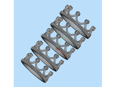Crown ring- STL for 3d printing 3D 프린트 모델