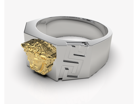 Jewelry Signet Ring Greek Medusa - Printed STL 3D Print Model