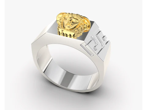 Jewelry Signet Ring Greek Medusa - Printed STL 3D Print Model