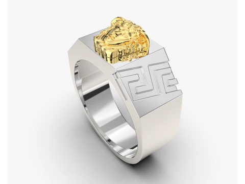 Jewelry Signet Ring Greek Medusa - Printed STL 3D Print Model