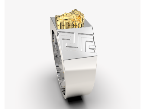 Jewelry Signet Ring Greek Medusa - Printed STL 3D Принт Модель