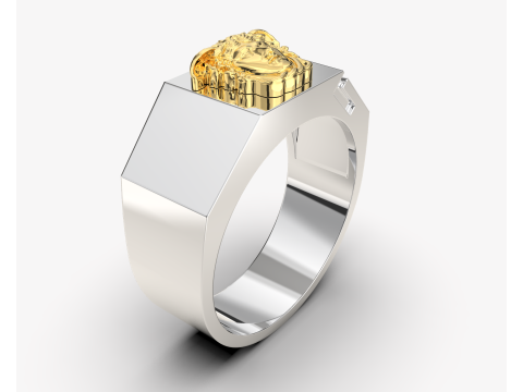Jewelry Signet Ring Greek Medusa - Printed STL 3D Принт Модель