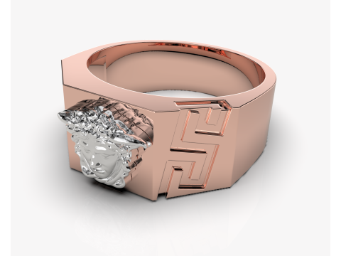 Jewelry Signet Ring Greek Medusa - Printed STL 3D Принт Модель