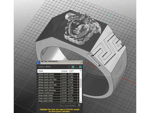 Jewelry Signet Ring Greek Medusa - Printed STL 3D Print Model
