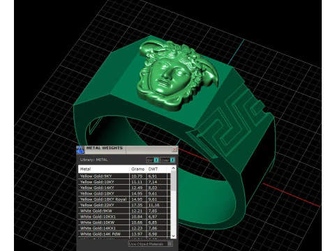 Jewelry Signet Ring Greek Medusa - Printed STL 3D Print Model