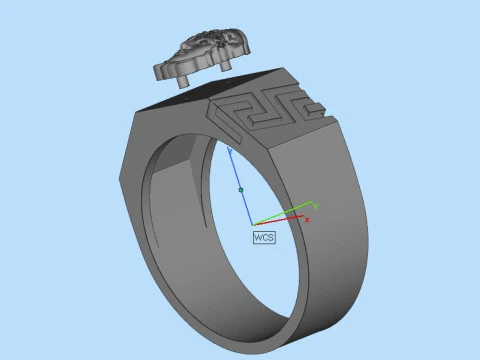 Jewelry Signet Ring Greek Medusa - Printed STL 3D Print Model
