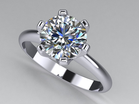 Engagement SOLITAIRE ring 2 colors Stone 75 mm printable STL 3D Print Model