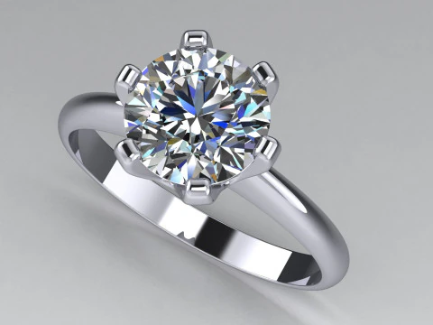 SOLITAIRE nişan y&uuml;z&uuml;ğ&uuml; 2 renk Taş 75 mm yazdırılabilir STL 3D Baskı Modeli