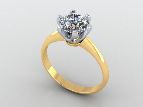 Engagement SOLITAIRE ring 2 colors Stone 75 mm printable STL Modelo de Impressão 3D