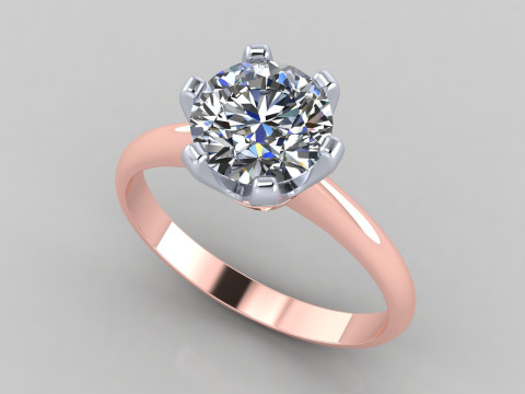 Engagement SOLITAIRE ring 2 colors Stone 75 mm printable STL Modelo de Impressão 3D
