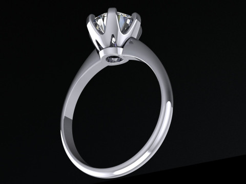 Engagement SOLITAIRE ring 2 colors Stone 75 mm printable STL Modelo de Impressão 3D