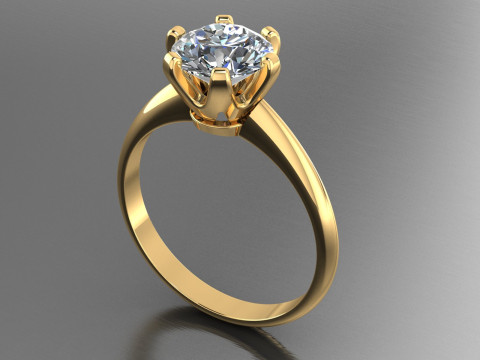 Engagement SOLITAIRE ring 2 colors Stone 75 mm printable STL Modelo de Impressão 3D