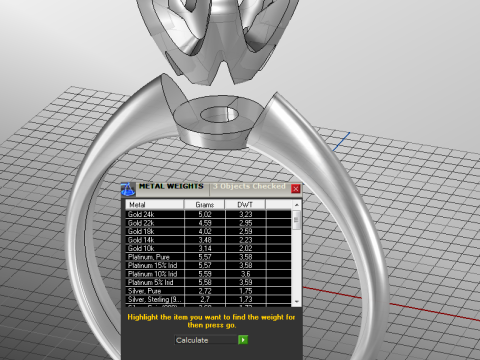 Engagement SOLITAIRE ring 2 colors Stone 75 mm printable STL Modelo de Impressão 3D