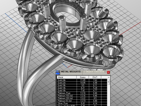 Set 6 sizes engagement ring - stone oval 8x6mm - Printable STL 3D-printmodel