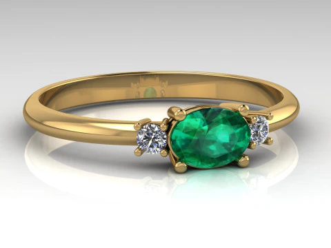 THREE STONES Engagement ring oval 035ct -STL for 3d printing 3D Print Model