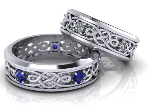 Pattern wedding band ring- STL 3d cad file 3D Print Model