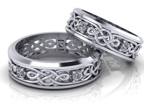 Pattern wedding band ring- STL 3d cad file Model Cetak 3D