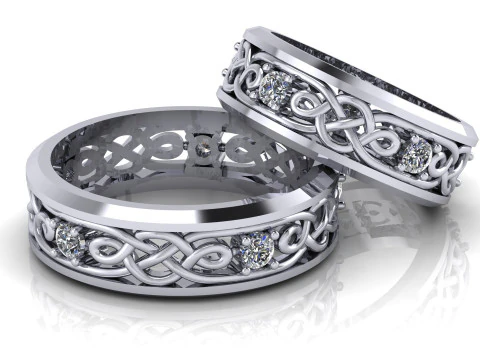 Pattern wedding band ring- STL 3d cad file 3D Print Model
