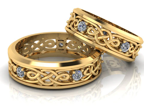 Pattern wedding band ring- STL 3d cad file 3D Print Model