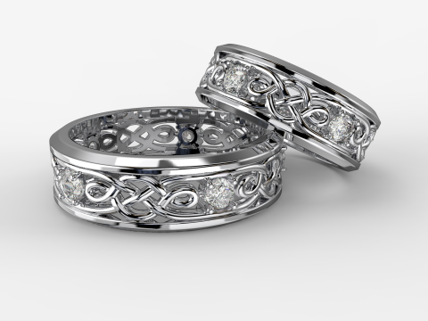 Pattern wedding band ring- STL 3d cad file Model Cetak 3D