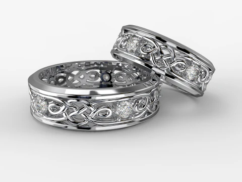 Pattern wedding band ring- STL 3d cad file 3D Print Model