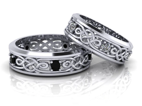 Pattern wedding band ring- STL 3d cad file 3D Print Model