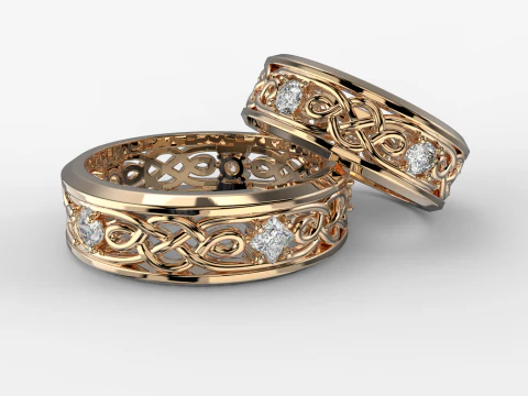Pattern wedding band ring- STL 3d cad file 3D Print Model