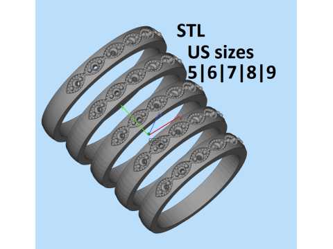 Printable wedding band ring- STL 3d file Modelo 3D
