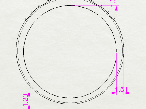 Printable wedding band ring- STL 3d file Modelo 3D
