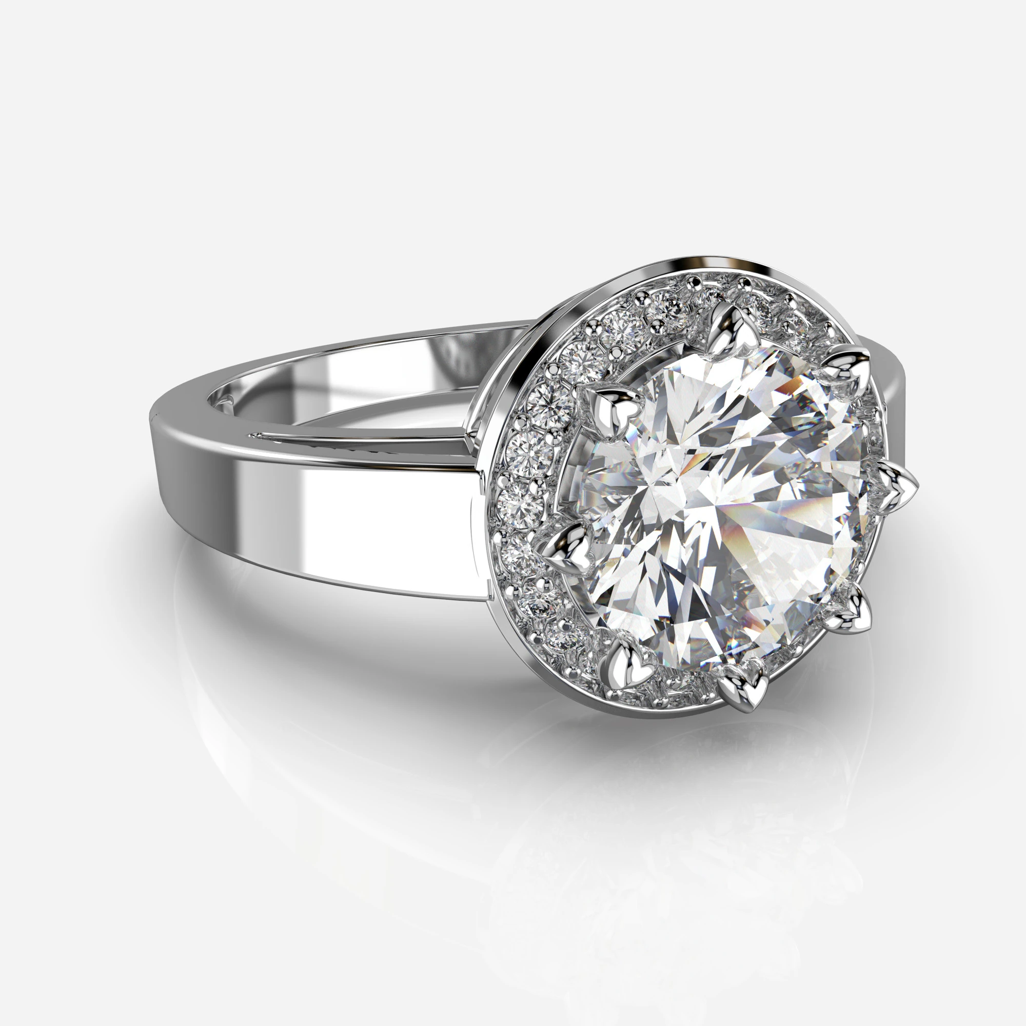 Printable HALO ring- Diamond-74mm -STL for 3d printing 3D Model .c4d .max .obj .3ds .fbx .stl .blend 