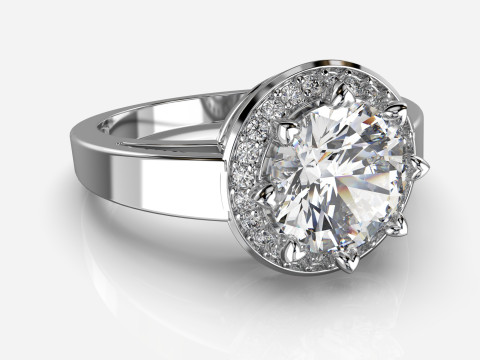 Printable HALO ring- Diamond-74mm -STL for 3d printing 3D Model