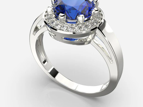 Printable HALO ring- Diamond-74mm -STL for 3d printing 3D Model