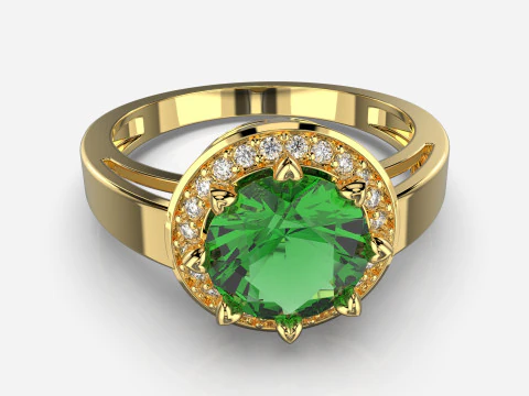 Printable HALO ring- Diamond-74mm -STL for 3d printing 3D Model