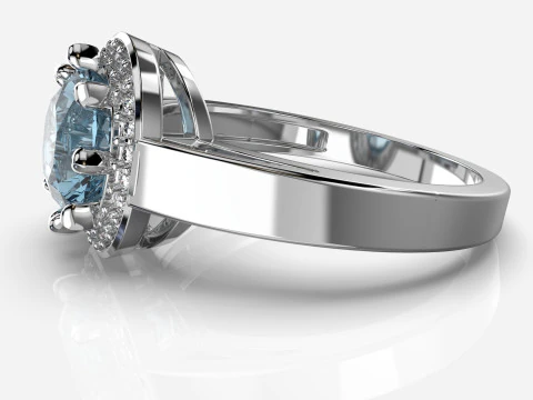 Printable HALO ring- Diamond-74mm -STL for 3d printing 3D Model
