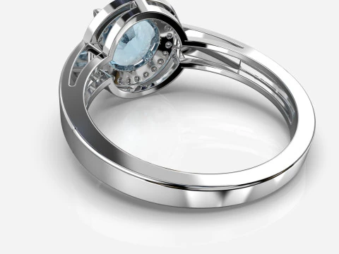 Printable HALO ring- Diamond-74mm -STL for 3d printing 3D Model