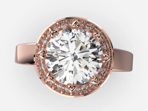 Printable HALO ring- Diamond-74mm -STL for 3d printing 3D Model